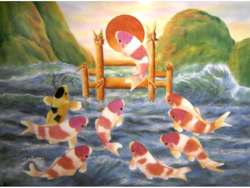 Jdpaint mẫu cá chép hóa rồng hiếm. Y NghÄ©a Biá»ƒu TÆ°á»£ng Va Tranh Phong Thá»§y Vá» Ca Chep