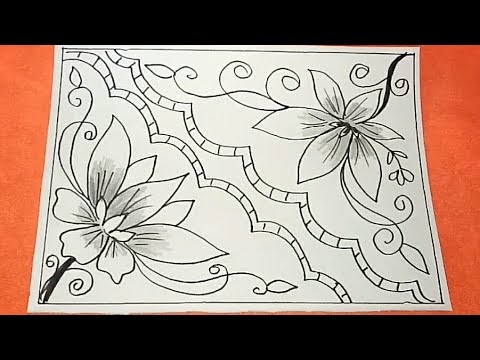 Sketsa Motif Batik Flora - Contoh Motif Batik