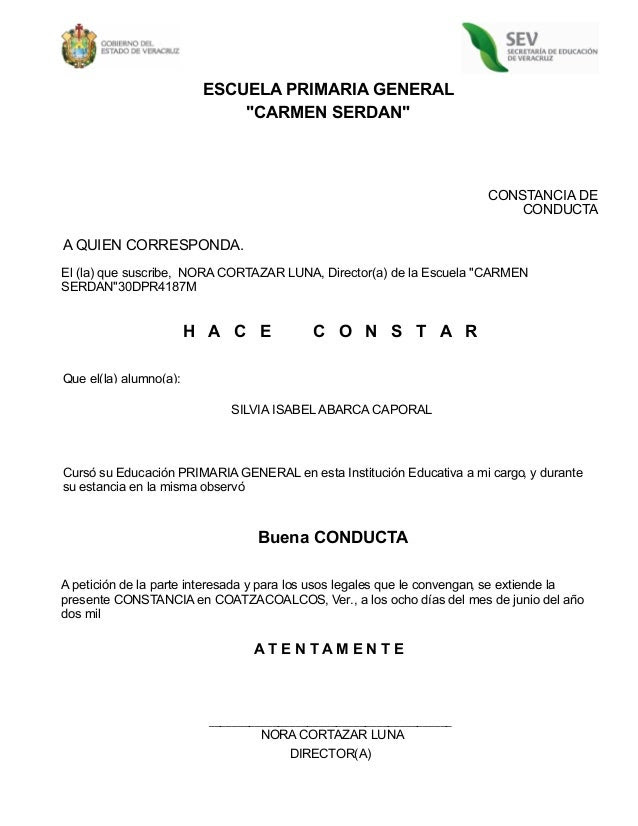 Buscar Carta De Buena Conducta - New Sample v