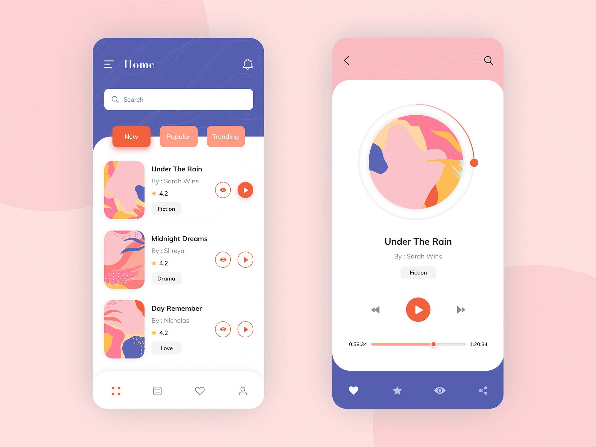 Download Free Book App Concept Template Sketch