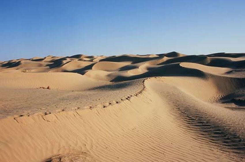 Taklamakan desert in Xinjiang Uyghur Autonomous Region.