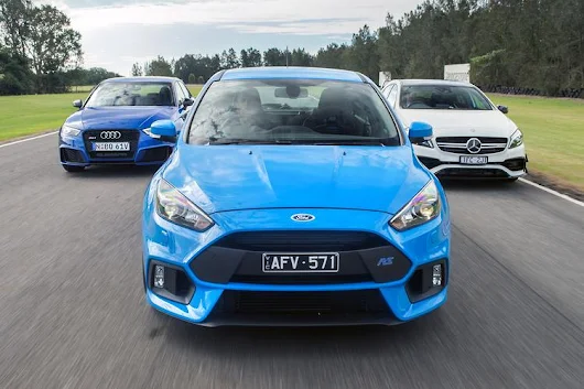 Ford Focus RS v Mercedes-AMG A 45 v Audi RS 3 2016 Comparison - motoring.com.au