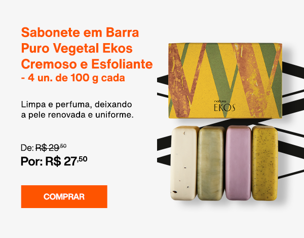 Sabonete em Barra Puro Vegetal Ekos Cremoso e Esfoliante - 4 un. de 100 g cada