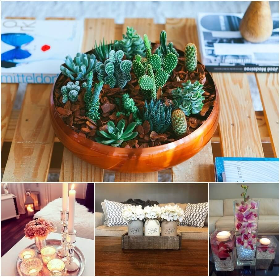 Regarding the ideas, take a look: 10 Creative Diy Coffee Table Centerpiece Ideas
