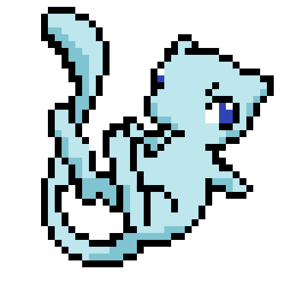 Grid Shiny Mew Pixel Art - Pokemon from the game pokemon silver. - jule