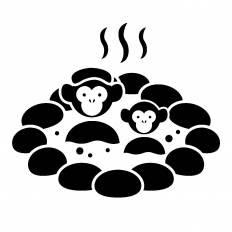動物画像無料 ラブリー温泉 猿 イラスト
