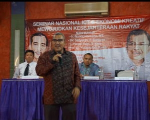 Hasnil Fajri, S.Kom - Seminar Nasional ICT dan Ekonomi Kreatif mewujudkan kesejahteraan Rakyat