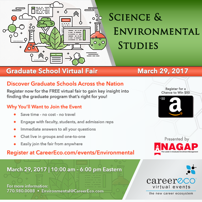 Please Share: Science & Environmental Studies Graduate School Virtual Fair on March 29th