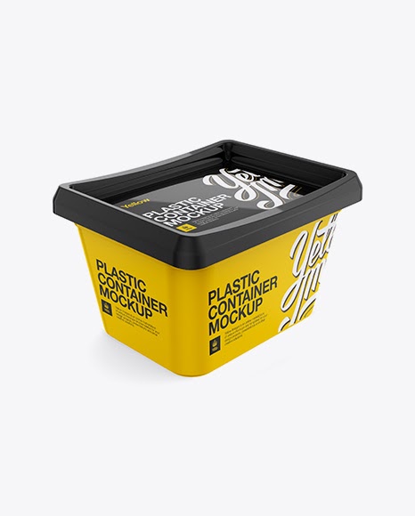 Download 500g Glossy Butter Tub PSD Mockup Halfside View High-Angle Shot - 500g Glossy Butter Tub PSD ...