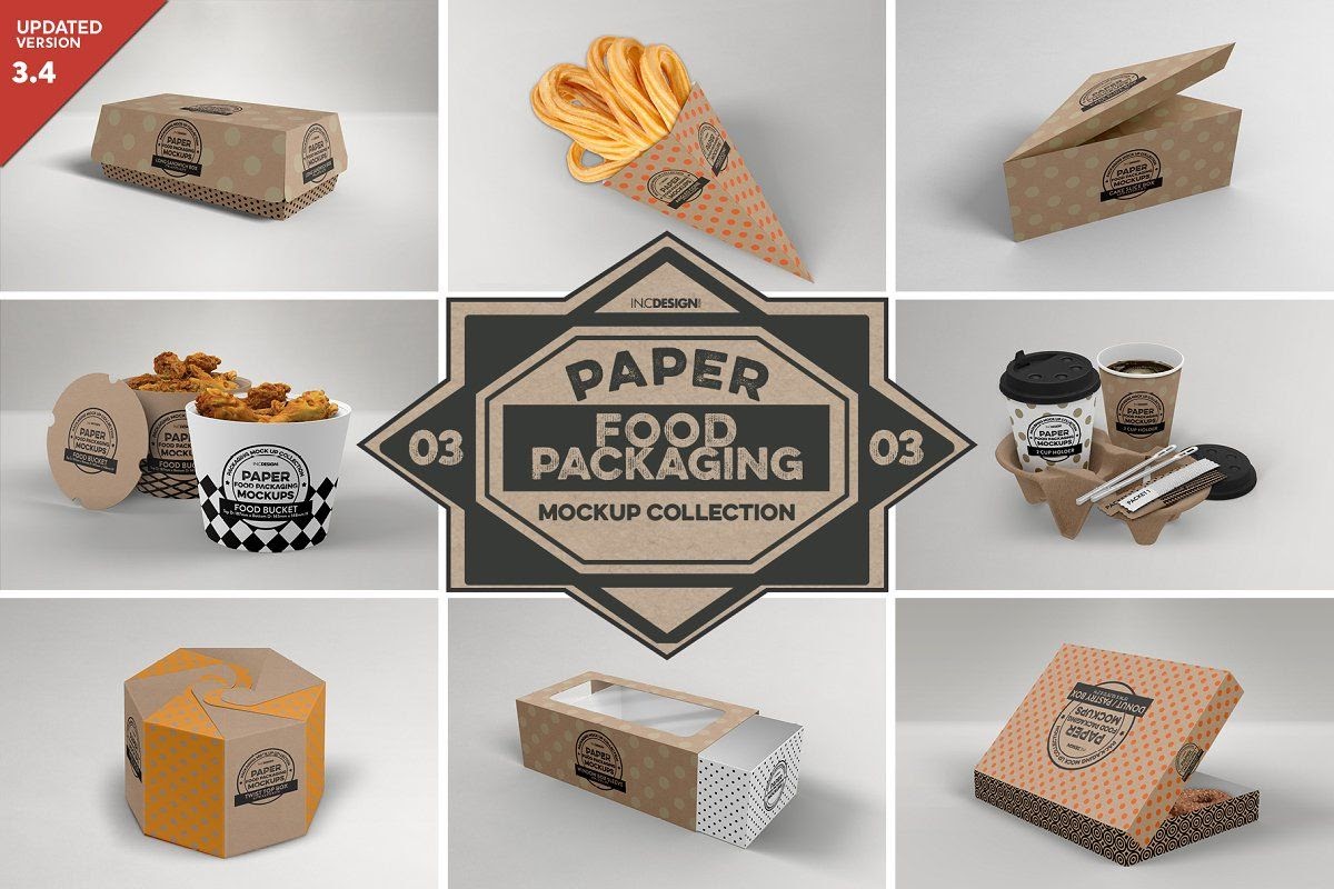 Download PSD Mockups Paper Food Box Packaging Mockup Potoshop ...