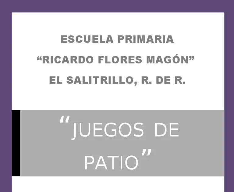 Instructivo De Un Juego De Patio : Clases sexto segundo ...