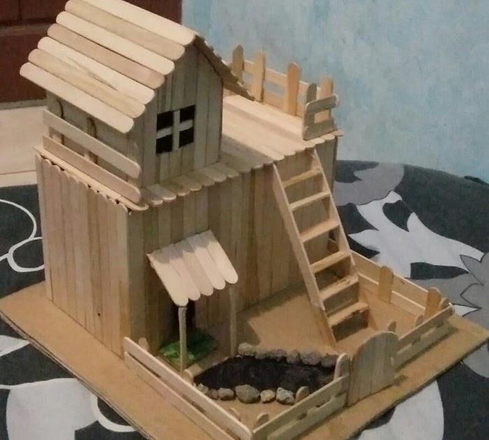 Gambar Cara  Membuat  Miniatur Rumah  Dari  Stik  Es Krim  
