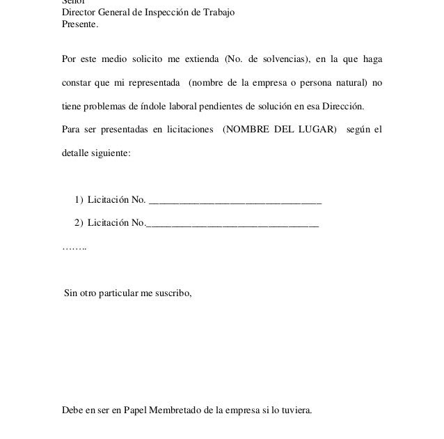 Carta De Renuncia Ministerio De Trabajo - n Carta De