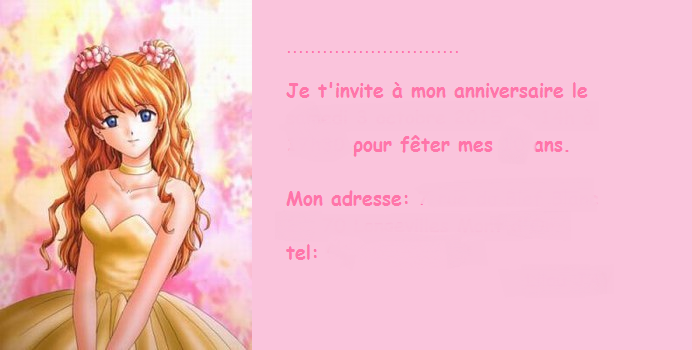 Carte D Invitation D Anniversaire Manga Nanaryuliaortega Site