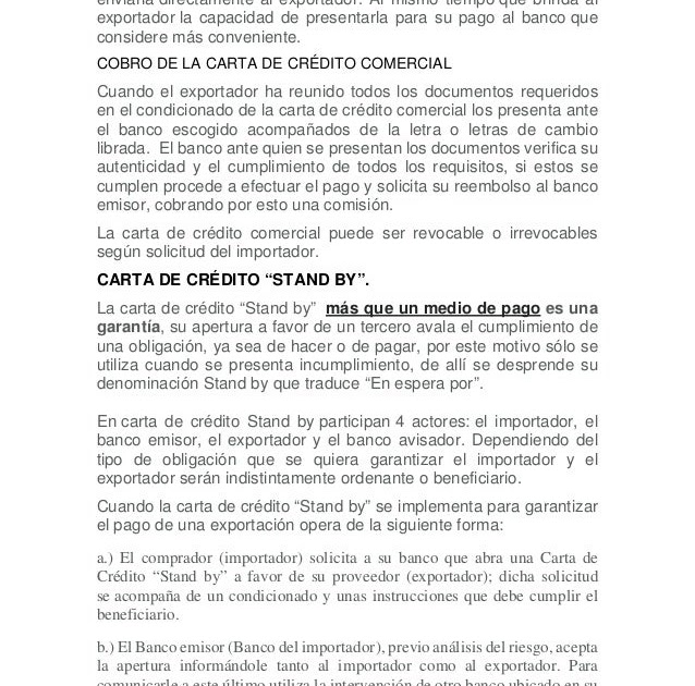 Carta De Credito Stand By Santander - Recipes Site y