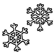 新鮮な雪の結晶 イラスト 白黒 動物ゾーン