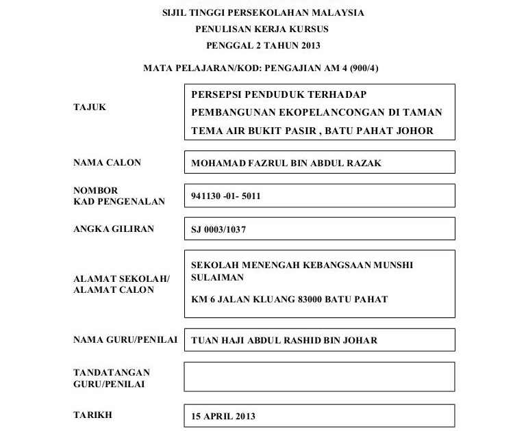 Contoh Soalan Soal Selidik Demografi - Selangor w