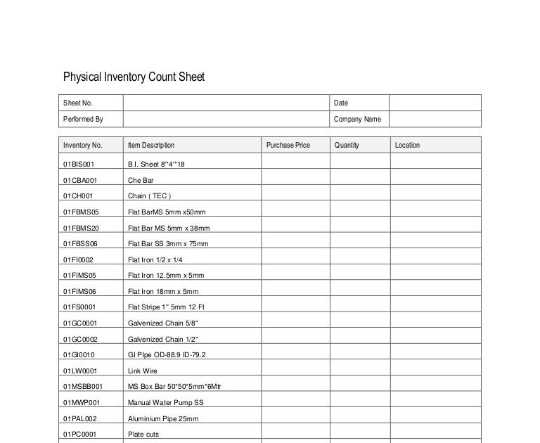 Physical Stock Excel Sheet Sample : 4+ office inventory ...