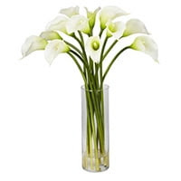 Mini calla lily silk flower arrangement in color cream