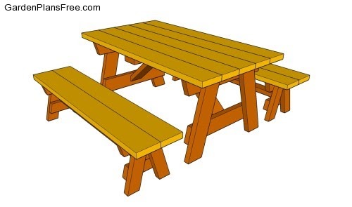 Looking for Picnic table detached bench plans ~ Easy project