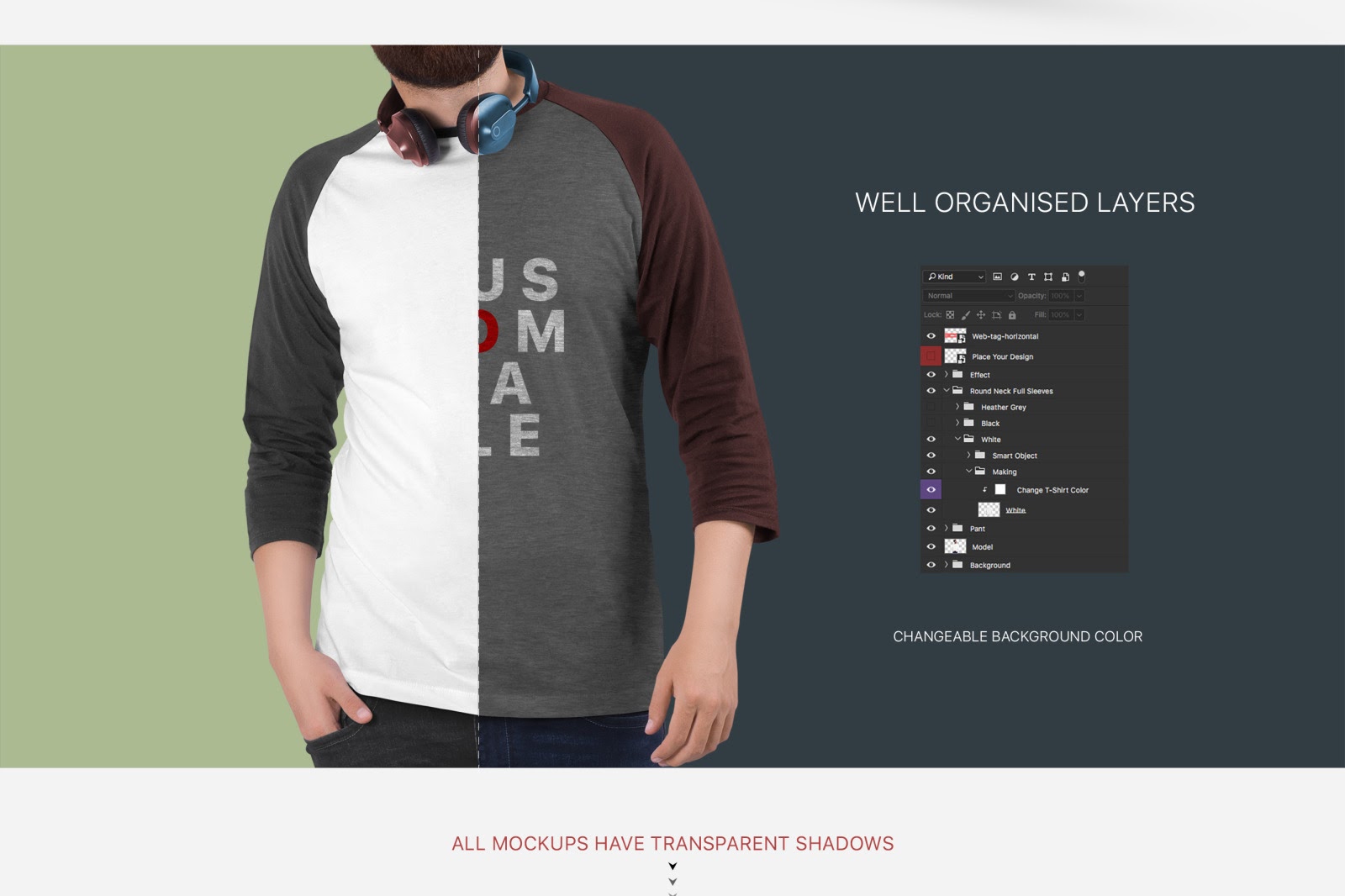 Download Download T Shirt Mockup High Resolution PSD - Men S Raglan T Shirt Mockup Set In Apparel Mockups ...