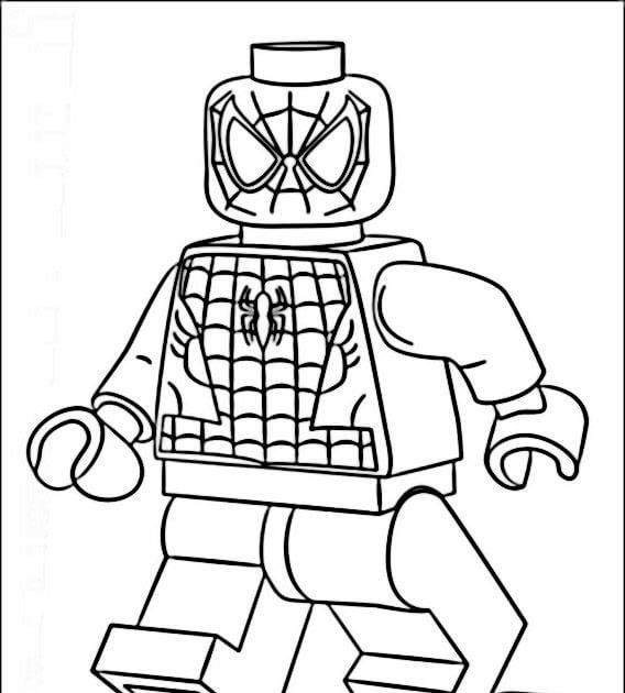 Gambar Mewarnai Lego Spiderman GAMBAR MEWARNAI HD