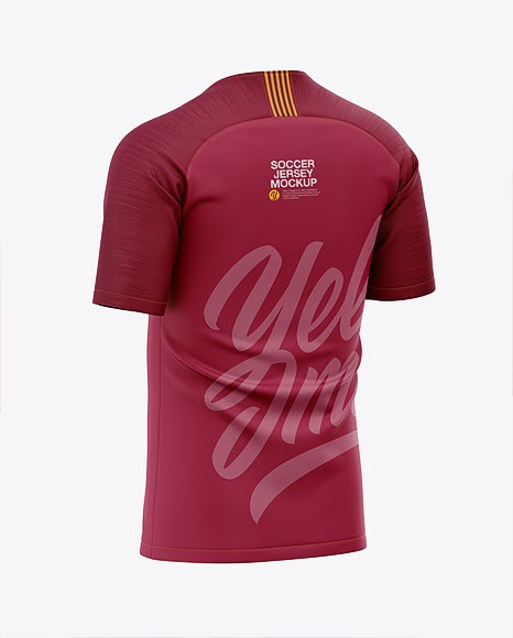 Download 658+ Mens Raglan Crew Neck T-Shirt Mockup Back Half-Side View Football Jersey Soccer T-Shirt ...