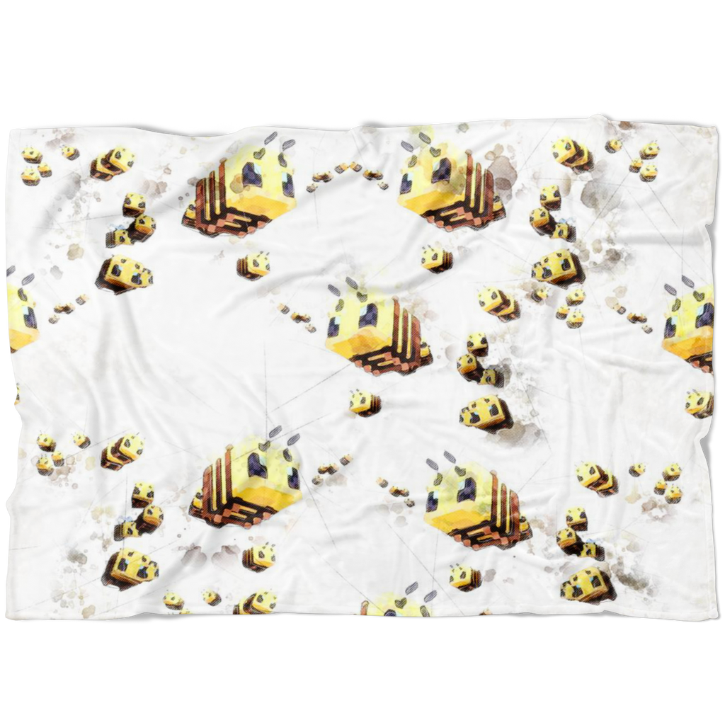 High quality minecraft bees gifts and merchandise. Minecraft Feece Blanket Minecraft Bees Mix Art White Blanket