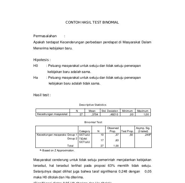 Contoh Hipotesis H0 - Fontoh