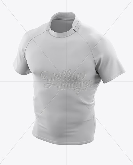 Download Download Men's Rugby Jersey Mockup - Halfside View PSD