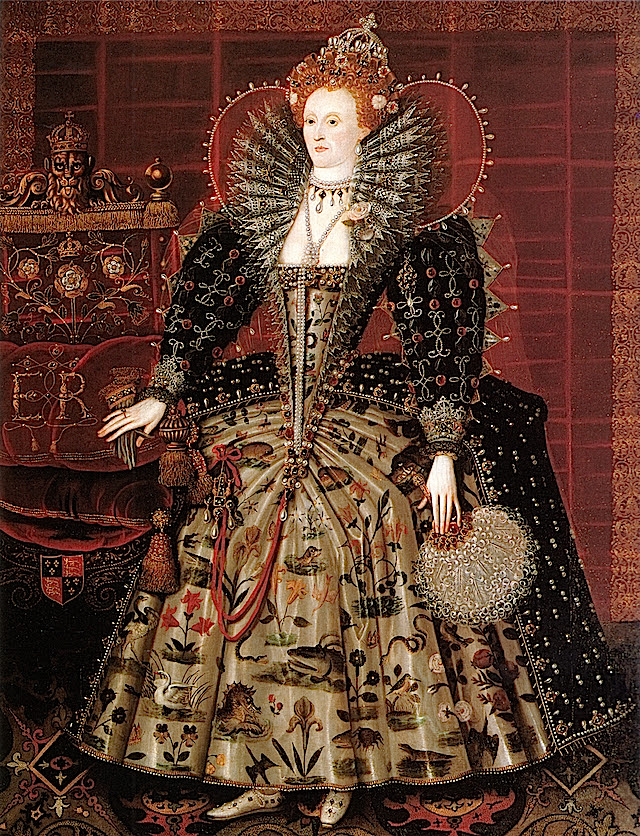 ca. 1599 Elizabeth I of England by Nicholas Hilliard studio (Hardwick Hall - Chesterfield, Derbyshire UK) Wp