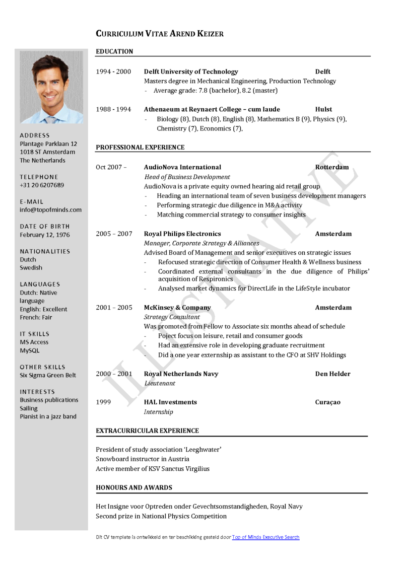 Information could be changed in a misleading way or accidentally deleted. Cv Professional Format Pdf