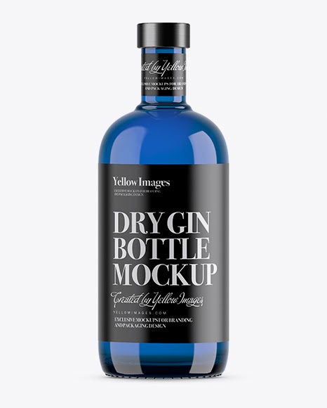 Download 700ml Blue Glass Dry Gin Bottle Mockup | Balsamiq Mockups Free Download With Crack