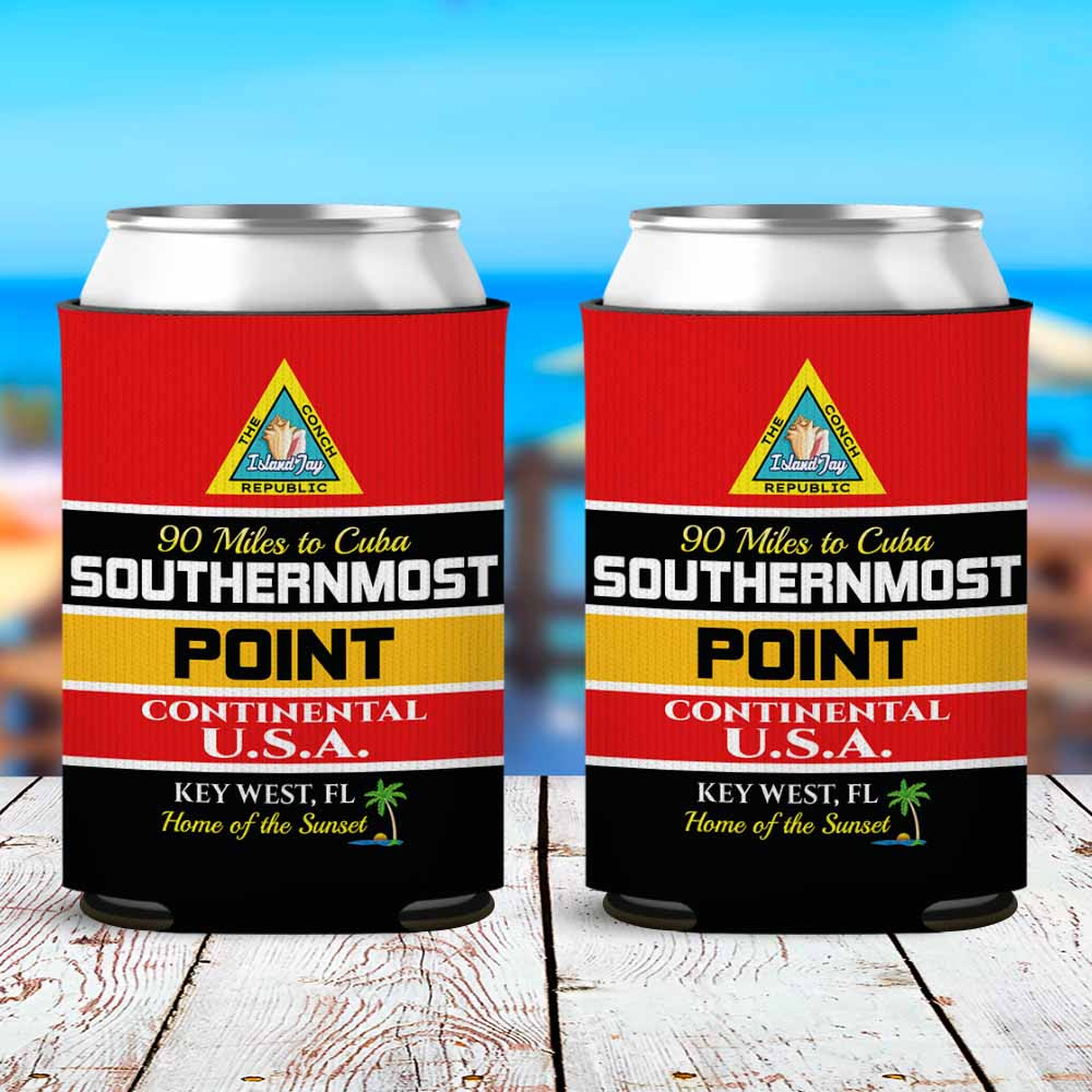 Image of Key West Southernmost Point Neoprene Drink Can Cooler Sleeve