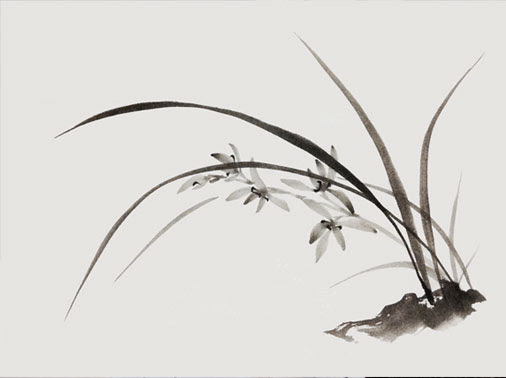 ベスト水墨画 花 描き方 最高の花の画像