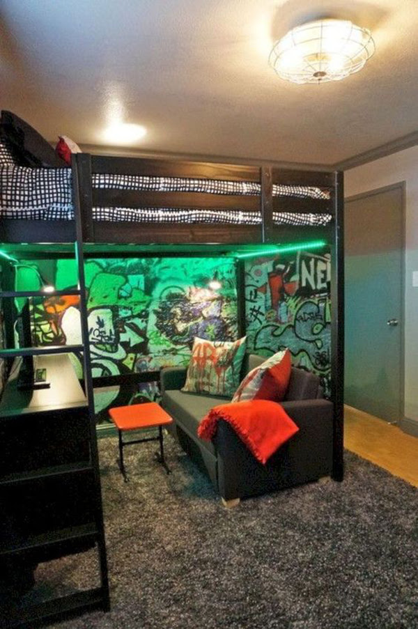 When your teen has too many items in summing up! 25 Cool Lighting Decor Ideas For Teen Boys Room Homemydesign