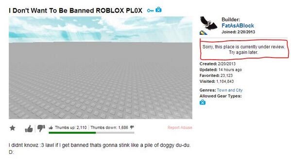 Roblox Sorry This Place Is Currently Under Review Try Again - new arrivals roblox place ratings
