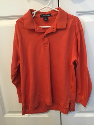 Buying Boys Lands End Orange Polo Long Sleeve Shirt Size Small 7