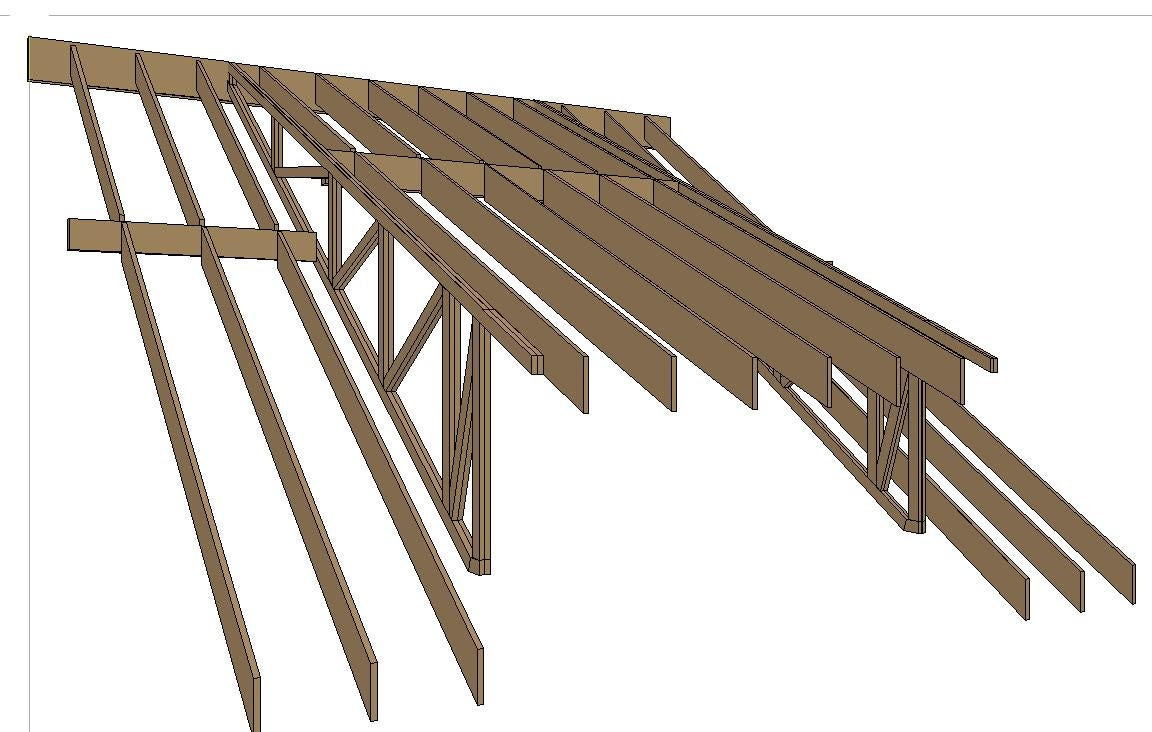 Loen shed: Building trusses for a shed roof
