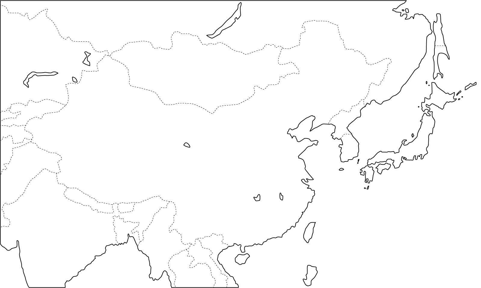50 東 アジア 白地図 画像を検索またはダウンロードする