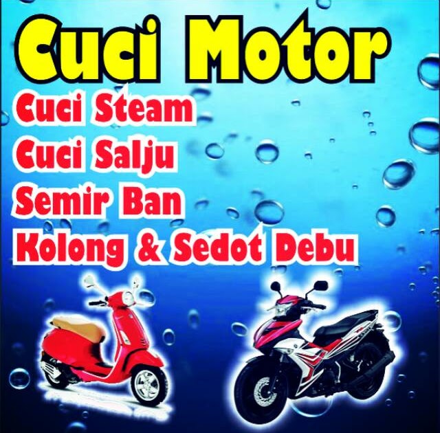 Contoh Spanduk Cuci Steam Motor - gambar spanduk