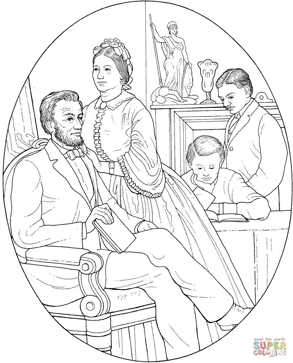 Fun interactive printable us president abraham lincoln coloring pages for kids to color online. Abraham And Mary Todd Lincoln Coloring Page Free Printable Coloring Pages
