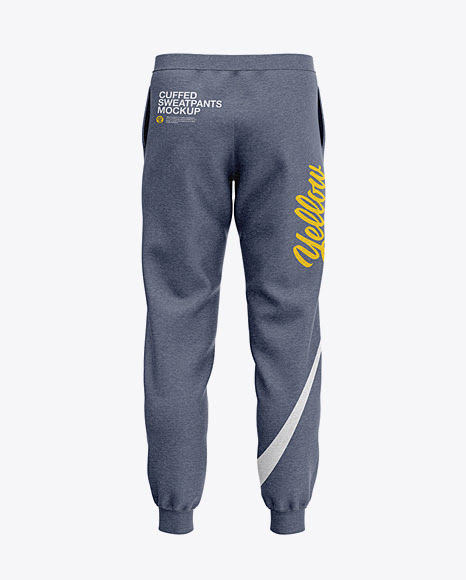 Download Mens Heather Cuffed Sweatpants Back View Jersey Mockup PSD ...