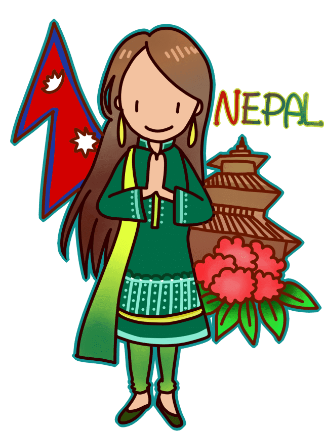 ぜいたくネパール 民族衣装 イラスト すべてかわいい動物