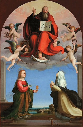 God the Father with Sts Catherine of Siena and...