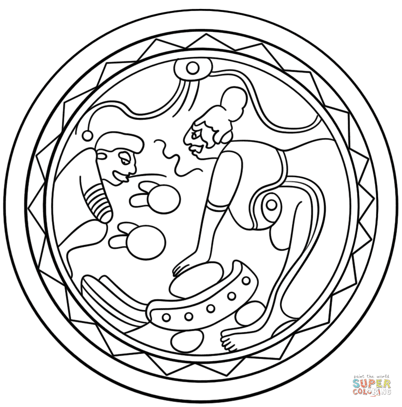 Table top easel art case for kids $ 24.99. Mayan Plate With Metate Grinding Cocoa Coloring Page Free Printable Coloring Pages