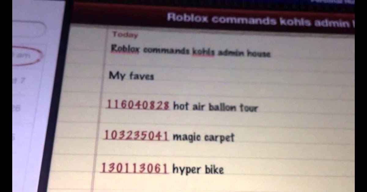 Roblox Kohls Admin House Gear Codes 2014 - roblox how to make gears