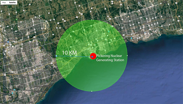 Draw a radius or circle on google maps to measure distance and area. False Alarm At Pickering Nuclear Generating Station Gets Mixed Reaction From Students Qnetnews Ca