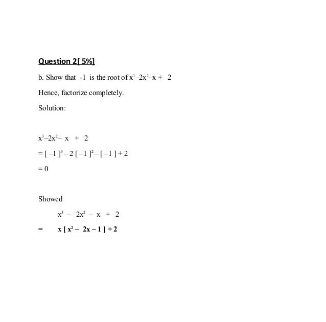 Soalan Algebra Dan Jawapan - Selangor l