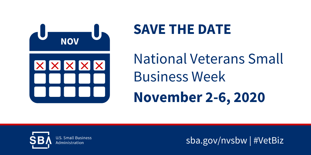 Save the date: National Small Business Veterans Week, November 2-6, 2020